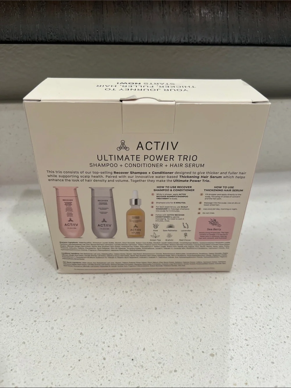 ACT/IV Ultimate Power Trio Hair Thickening Set-Recover Shampoo/Conditioner/Serum